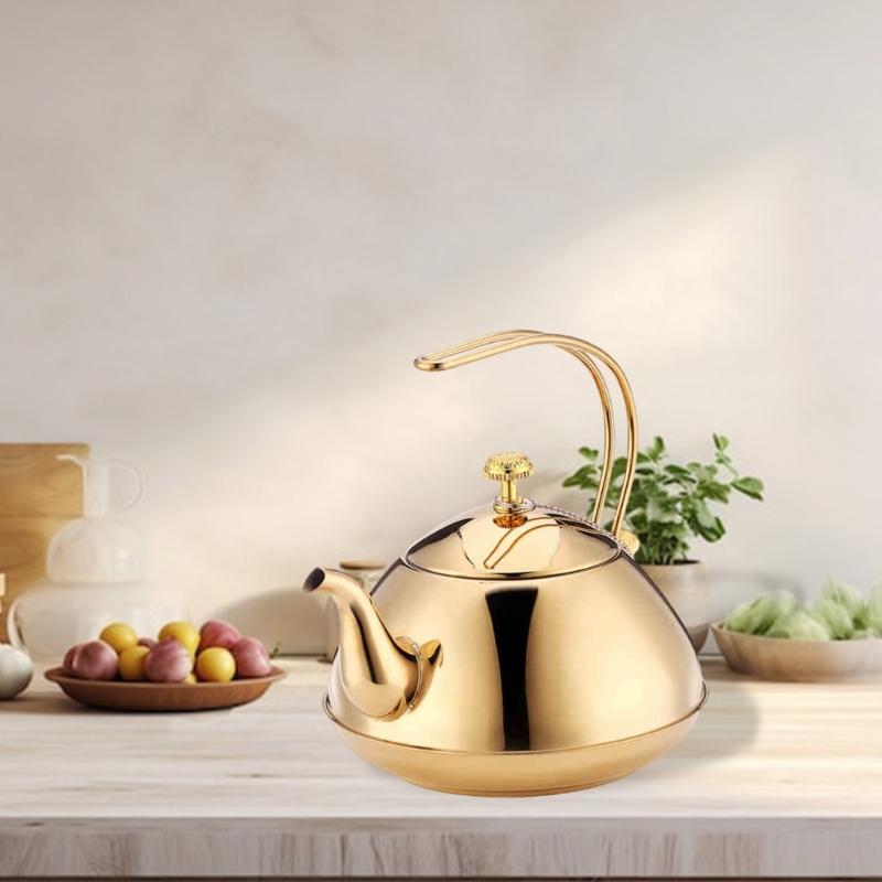 Universal 1.5L Capacity Teas Kettles Suitable for Stovetops Durable Nonrust Steel Wide Opening Water Boiler
