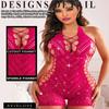 Avidlove Womens Lingeries Fishnet Lingerie for Women Sexy Outfit Fishnet Bodysuit Sparkle Rhinestone Cut Out Romper