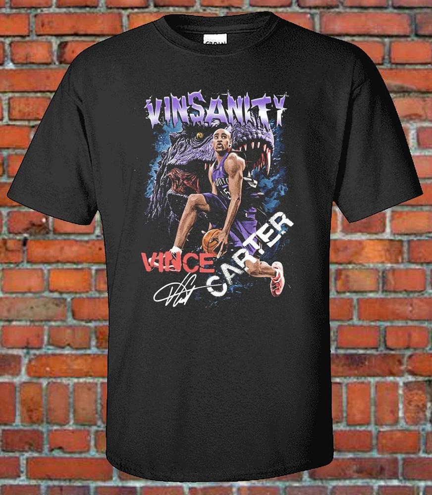 Retro Vinsanity Basketball Graphic Tee Vintage 90s Sports Style TShirt BLK M