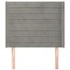 VidaXL Tête de lit avec oreilles Gris clair 83x16x118-128 cm Velours3119750