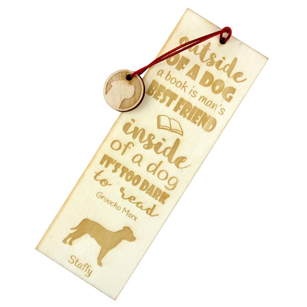 Staffordshire Bull Terrier, Staffy - dog bookmark, personalized bookmark, gift for bookworm from Art-Dog brand