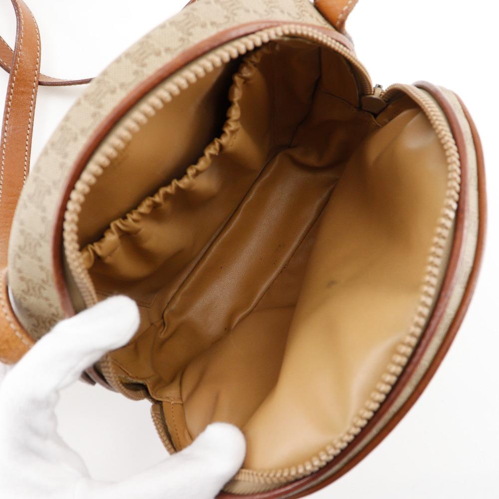Celine Old Celine Shoulder Bag Macadam Vintage Beige PVC Women Used