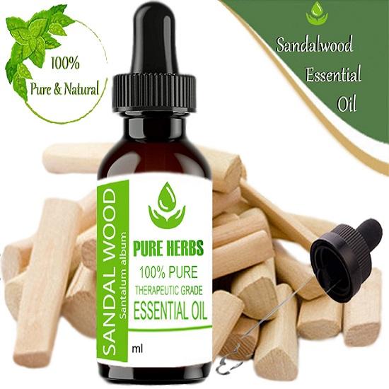 

Pure Herbs Sandalwood (Santalum Album) Pure & Natural Therapeutic Grade Essential Oil Plastic with Dropper 10 ml