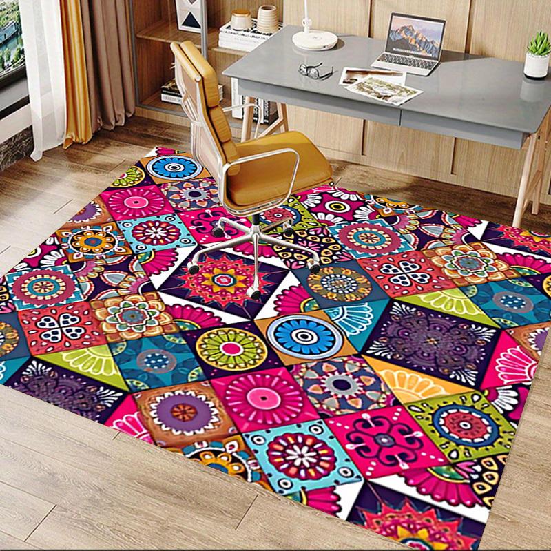 1PC Mandala Patterns Non-Slip Floor Carpet Compatible for Office&Living Room&Bedroom&Dining room - Flat- Soft & Pattern, Vibrant Colors-W261