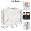 PU Makeup Bag Marble Pattern Portable Large Capacity Makeup Storage Bag Multi functional Travel Makeup Toolbox