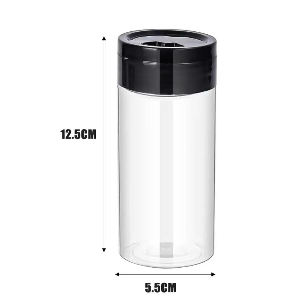 Clear Plastic Spice Jar Adjustable Hole Size Rotateable Lid Salt Pepper Seasoning Bottle Kitchen Storing Spice Powders