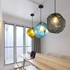 Eenvoudige Stenen Glazen Hanglamp Kleurrijke Indoor G4 Led Lamp Het Restaurant Eetzaal Bar Cafe Winkel Verlichtingsarmatuur