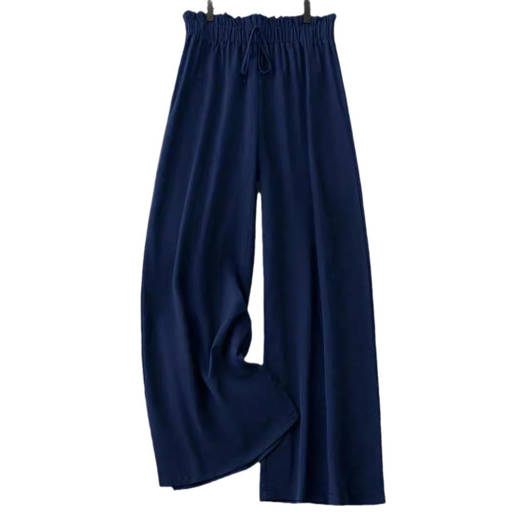 Women's Pant Plus Size Fashion Solid Colour High Waist Wide Leg Trousers