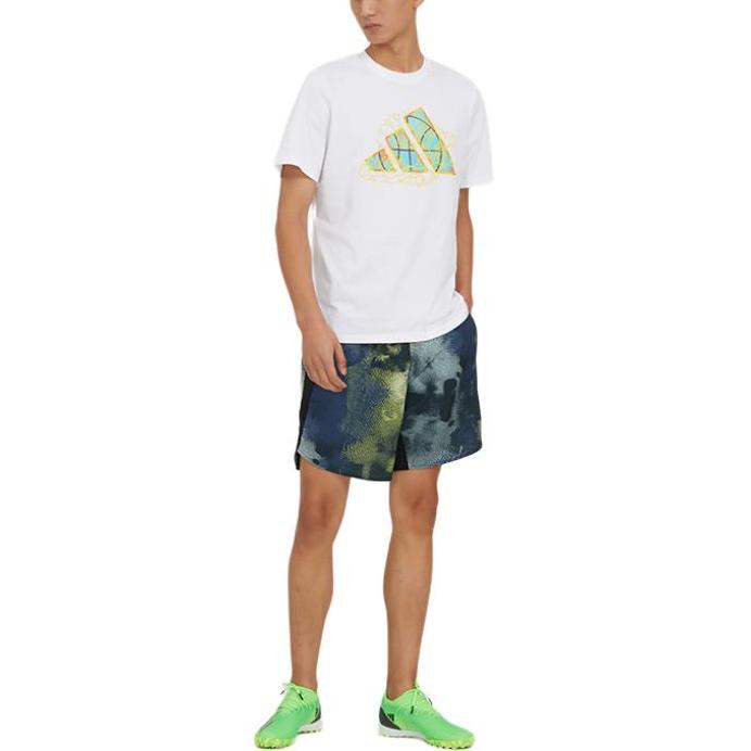 Adidas T Shirts Men's White Crew Neck Moderate Straight Fit IC8105