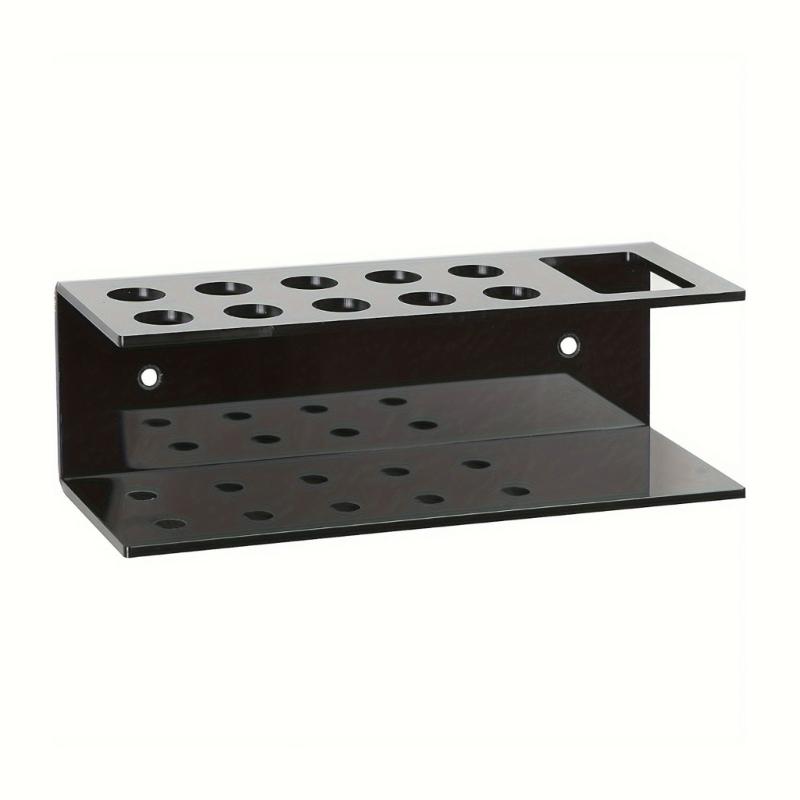 Настенный держатель для маркеров с 10 слотами, практичный акриловый органайзер для хранения ручек для студентов и учителей, стойка для канцелярских товаров чёрный