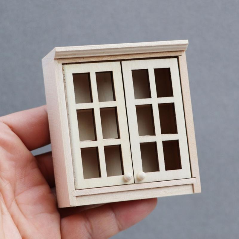 Wall Mounted Mini Cabinet Model Dollhouses Accessories For Bedroom Kitchen Living Room Tiny House Decoration