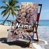 Custom Name Personalized Genshin Impact Print Beach Towel, for Trip Camping Beach Party Home Decor, Birthday Gift for Family & Friends
