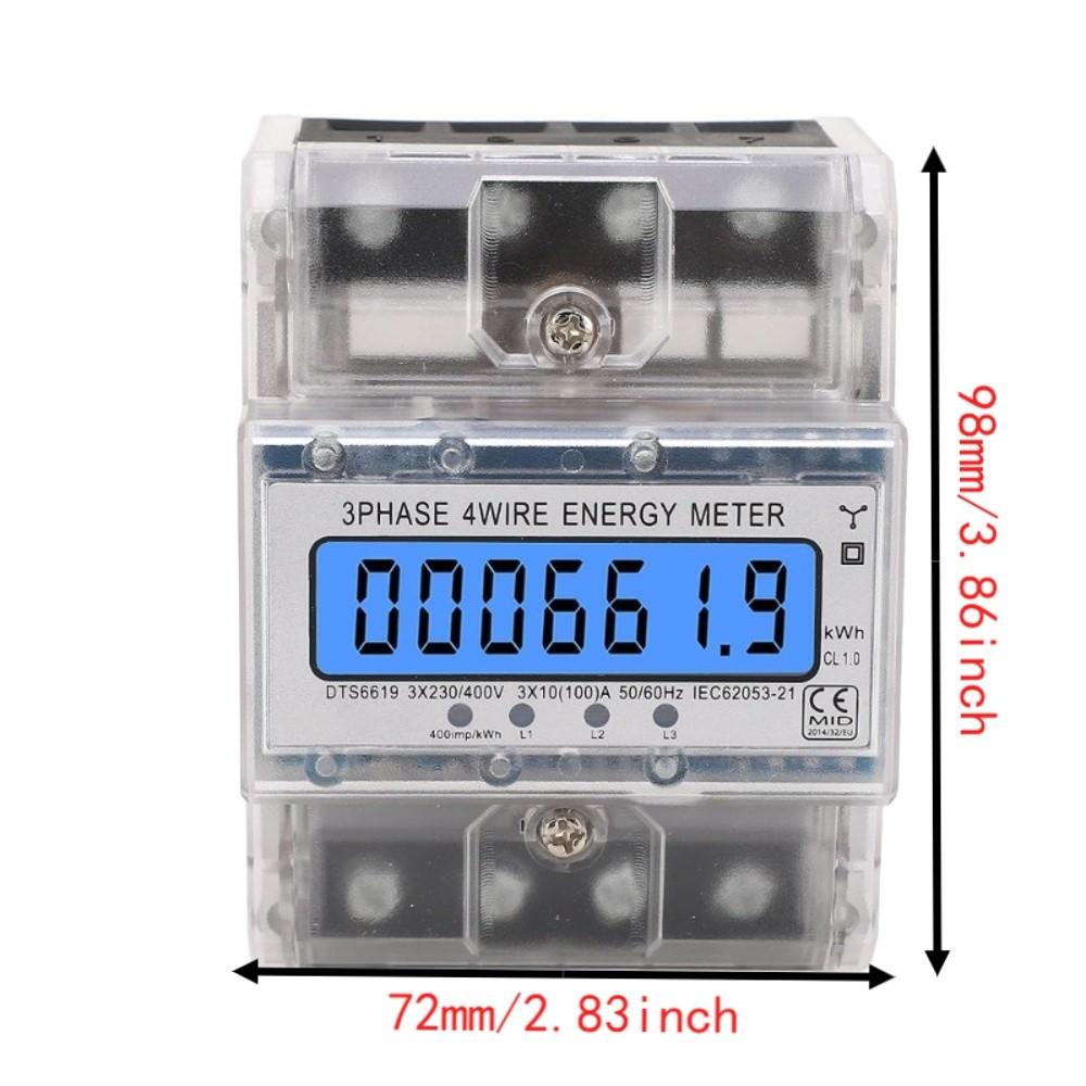 3 Phase 4 Wire Three Phase Energy Meter Electric Kilowatt Hour Meter  Commercial Building