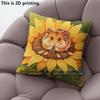 Hamster Sunflower Print Throw Pillow Covers Pattern Cushion Cover Suitable For Sofa Bedroom Car Pillow Cover