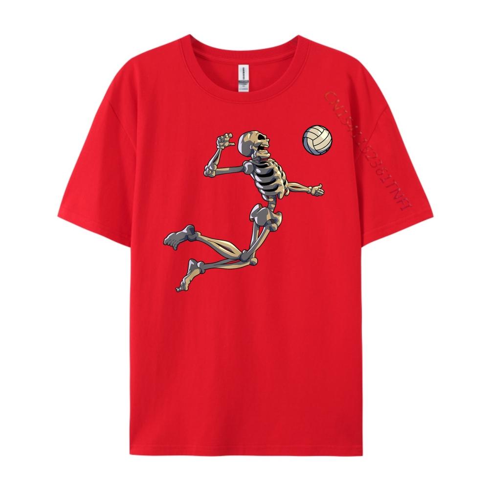 Волейбол Скелет Женщины Мужчины Игрок в Волейбол Мужские Футболки Высокое Качество Прочные и Износостойкие Футболки 4 Июля S