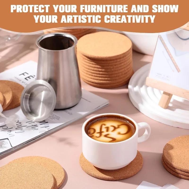 50/1PCS Non-Slip Cork Coaster Natural Wooden Cup Mat Heat Insulation Pads Tea Coffee Mug Drinks Holder Table Decor Accessories