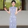 Sleeveless National Style New Chinese Suzhou Long Cheongsam Improved Young 1011 New Women's High Sense Daily Summer