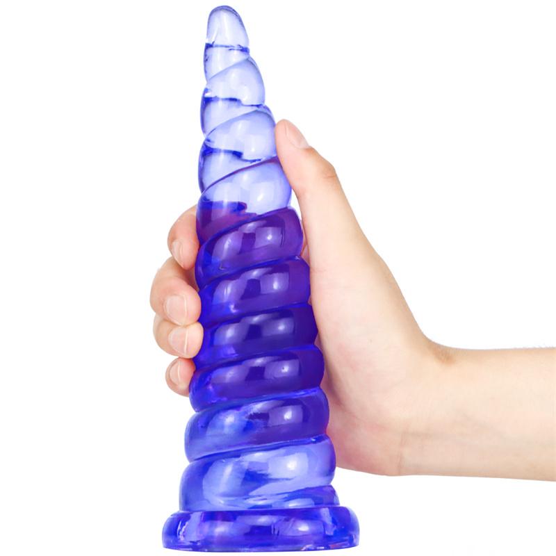 Kackkopf Eierlos Transparent Penis Groß Simulation Falscher Penis Kristall Weibliches Masturbationsgerät Analer Stöpsel Erwachsenenprodukte