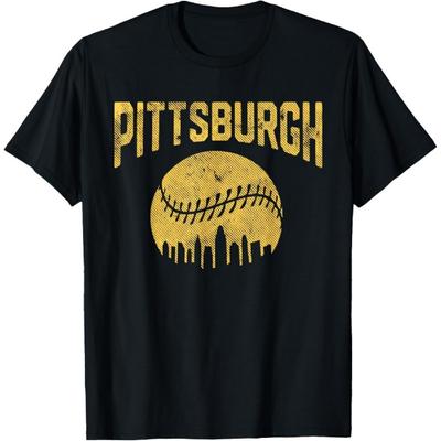 Vintage Pittsburgh Pennsylvania Baseball Fans Skyline Sports T-Shirt