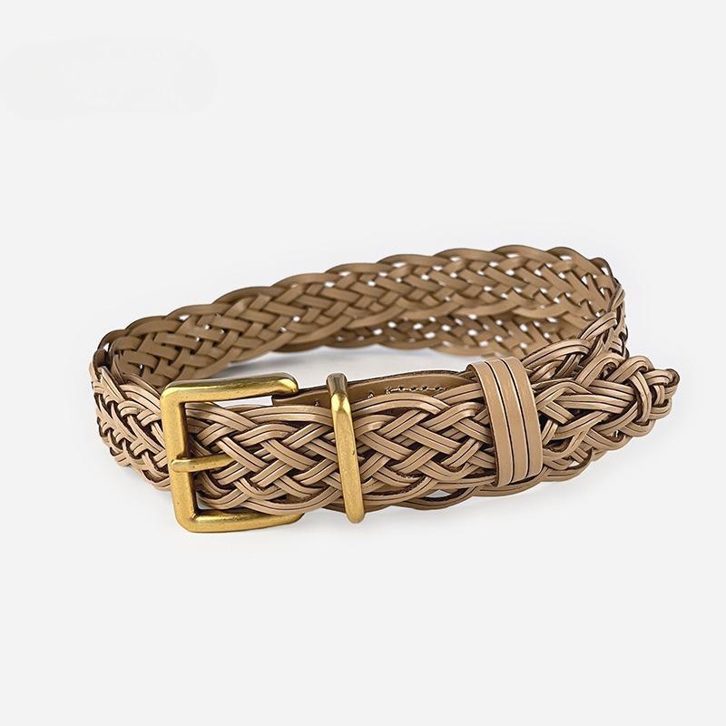 Punch-free Belt Hand-woven Retro Versatile Women's Belt with Casual Pants Jeans