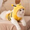 2026 Pet Kitten Clothes COS 3D Bee Transformation Dress Small Dog Autumn/Winter Velvet Clothes Dog Clothes