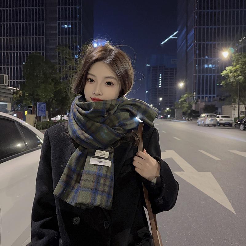 Xiaomi fall/winter cozy faux cashmere scarf - women's warm retro long shawl, korean style ins cold weather neck warmer for men