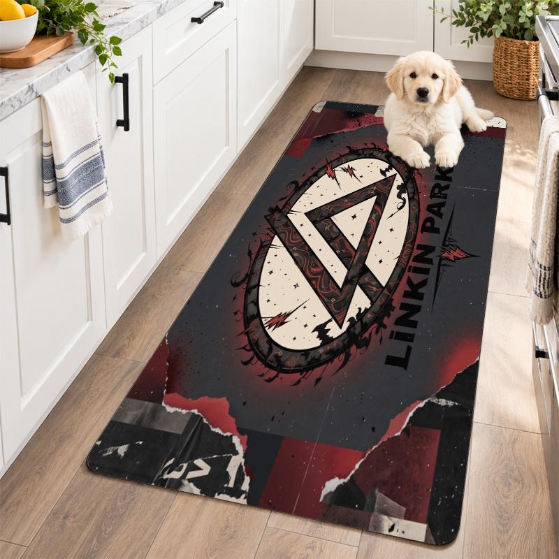 Flannel Kitchen Mat Linkin Park Soft Area Rug Non Slip Floor Carpet Home Decoration