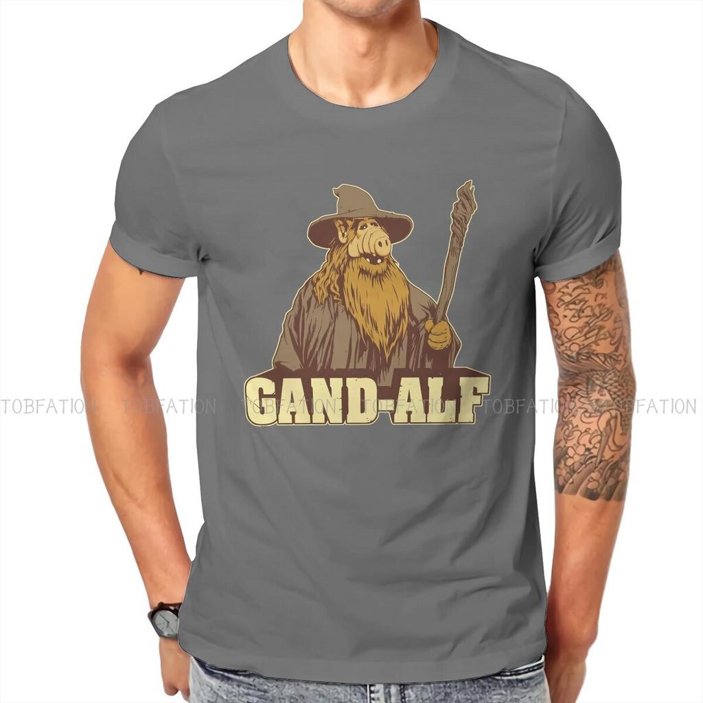 Gand ALF Animated Series Tops Graphic Crewneck Short Sleeve Man Women T-shirt 100% Cotton Gift Men Clothes Casual Unisex Tshirt