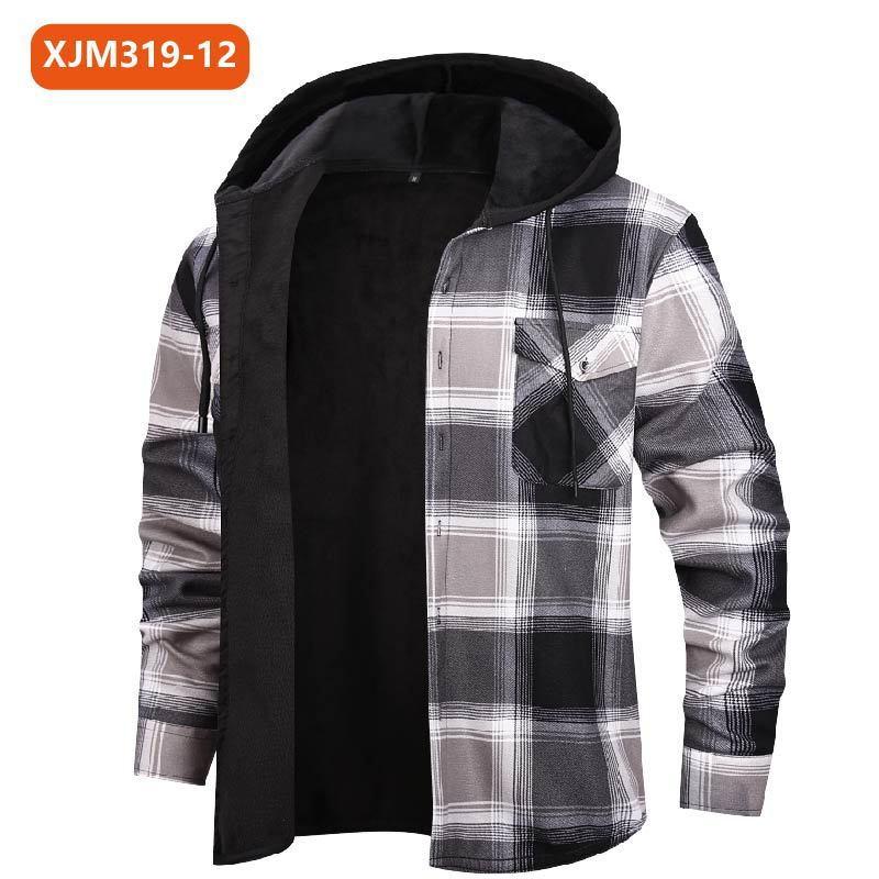 Camicia da uomo con fodera calda: Camicia a Quadri in Flanella Spessa Foderata in Pile – Camicia Intera Foderata in Pile da Uomo