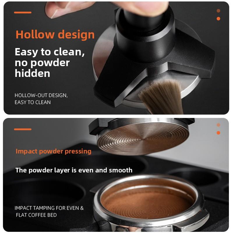 Impact Coffee Tamper 30lb 51/53/58mm Ripple Base Espresso Tamper with Calibrated Spring Loaded Barista Tool