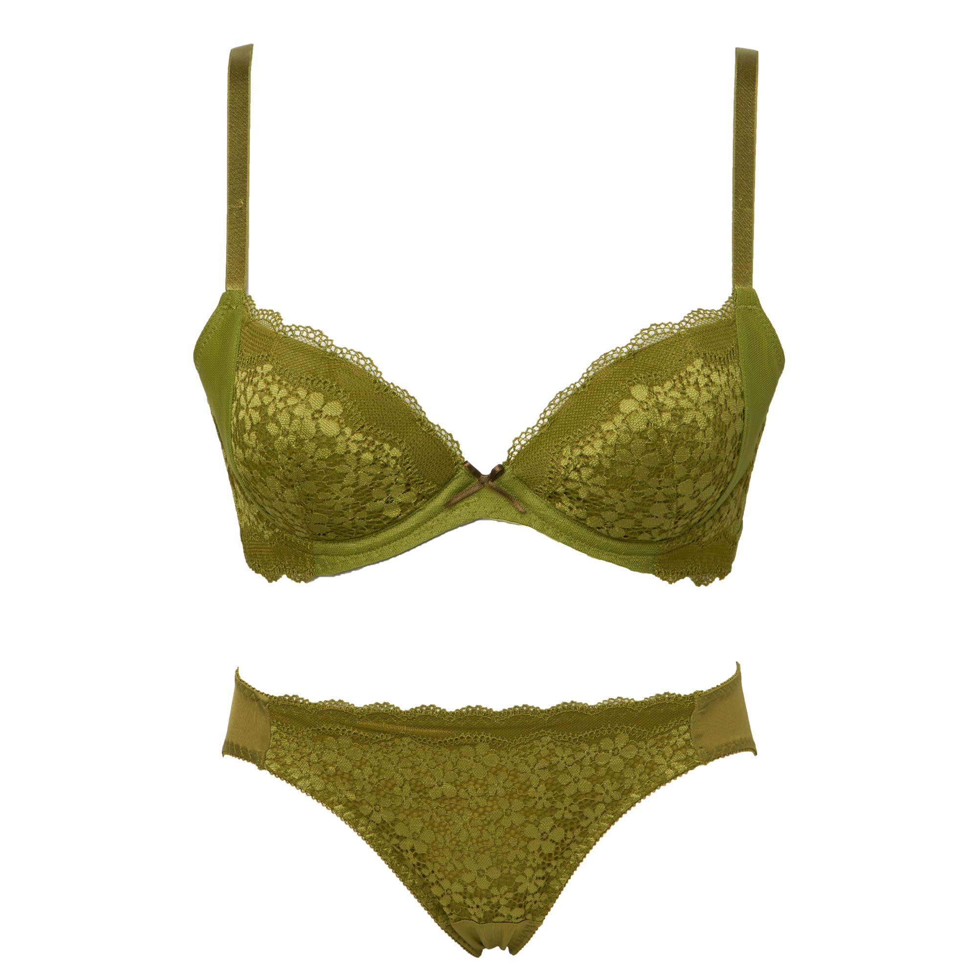 

Комплект из кружевного бюстгальтера и шорт от Daisy AMST1150 WHU3 Hikini JX 00CE [Amostyle Triumph] Push-Up & + для женщин (зеленый) 70/М