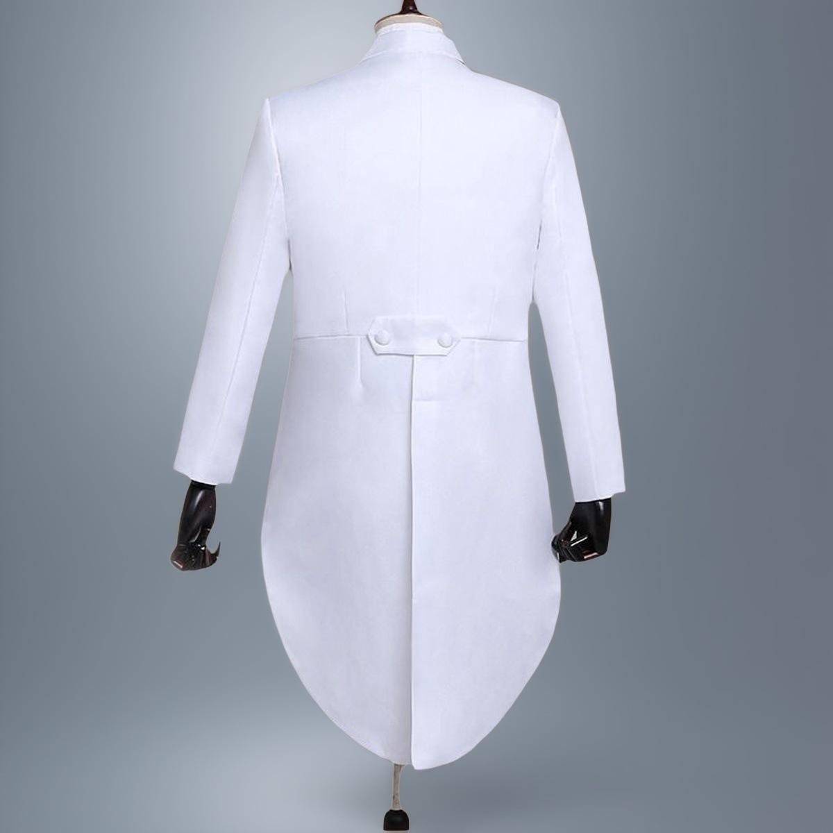 

Мужской черный фрак и белый костюм - Дирижер хора, Певец, Ведущий Смокинг XS Height 165cm Weight 50kg