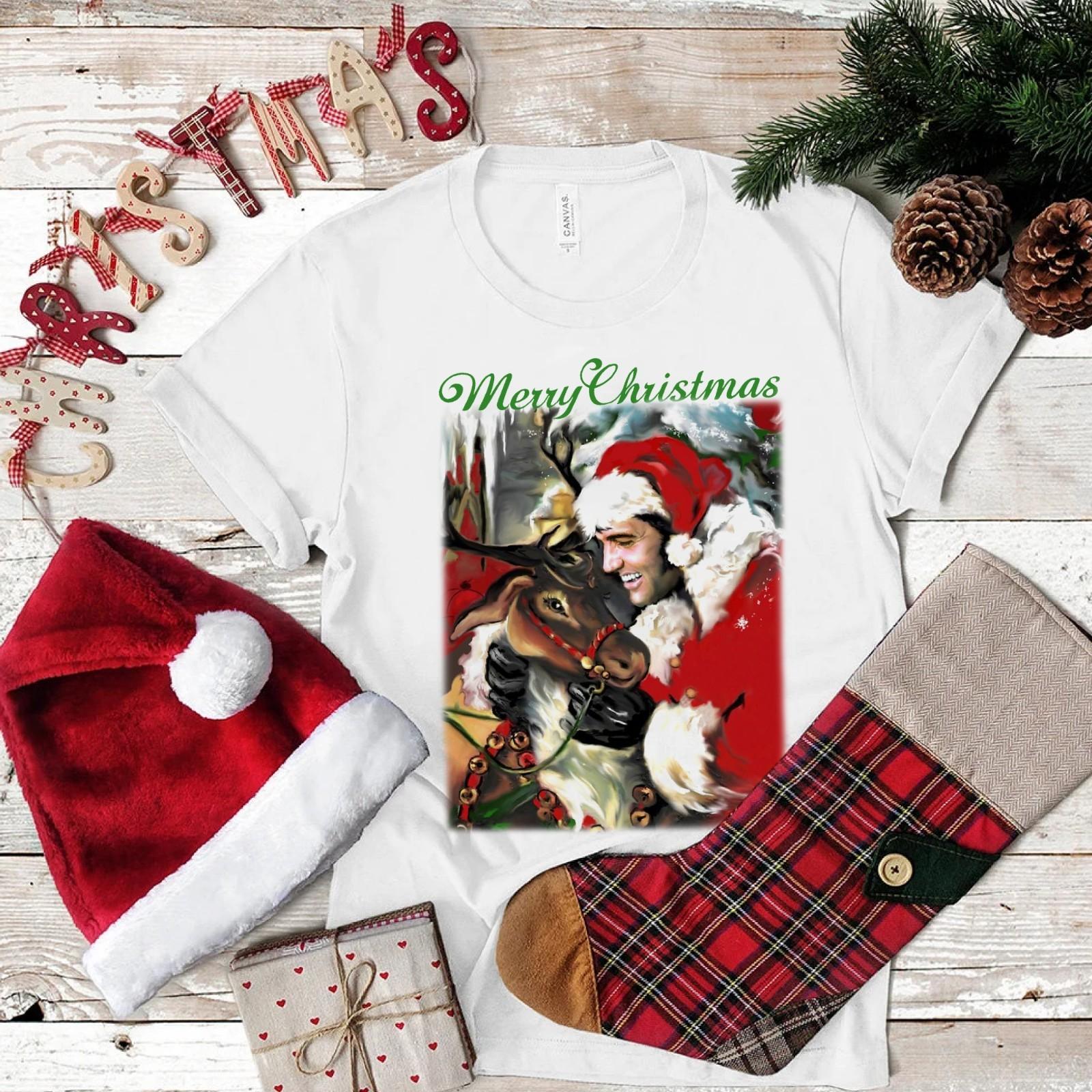 Elvis Presley merry christmas Gift For Fans Unisex All Size Shirt PP2422 XL