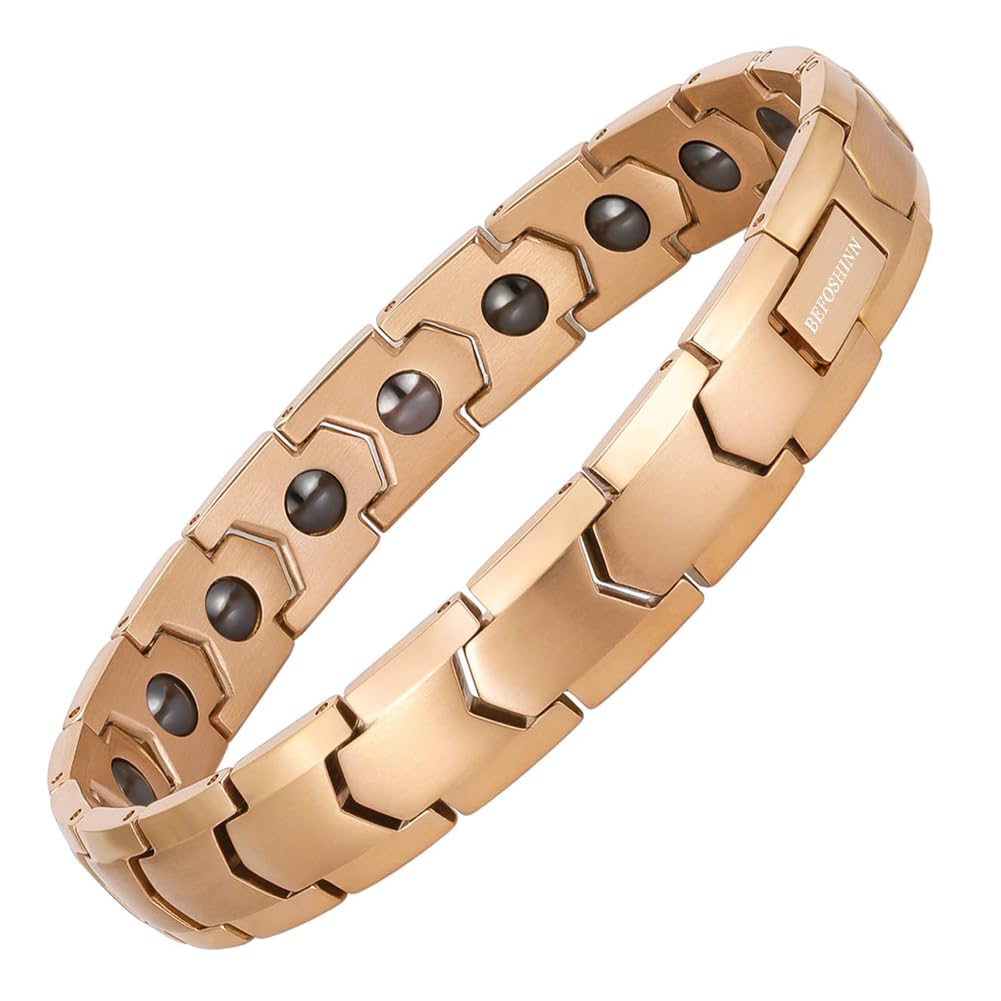 

Магнитный браслет для Static 18 Hematite Регулируемый браслет из нержавеющей стали Gold [BEFOSHINN] Мужчины, Устранение, Магниты, (Браслет Роза)