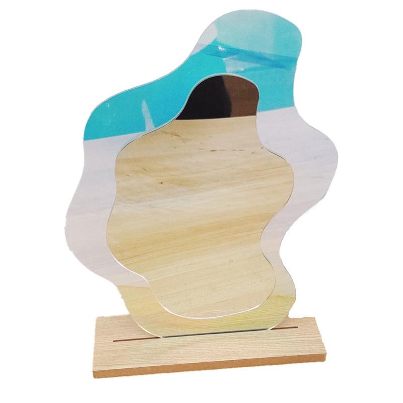 Irregular 3D Makeup Mirror - Chic Bedroom Wall Decor & Influencer Style