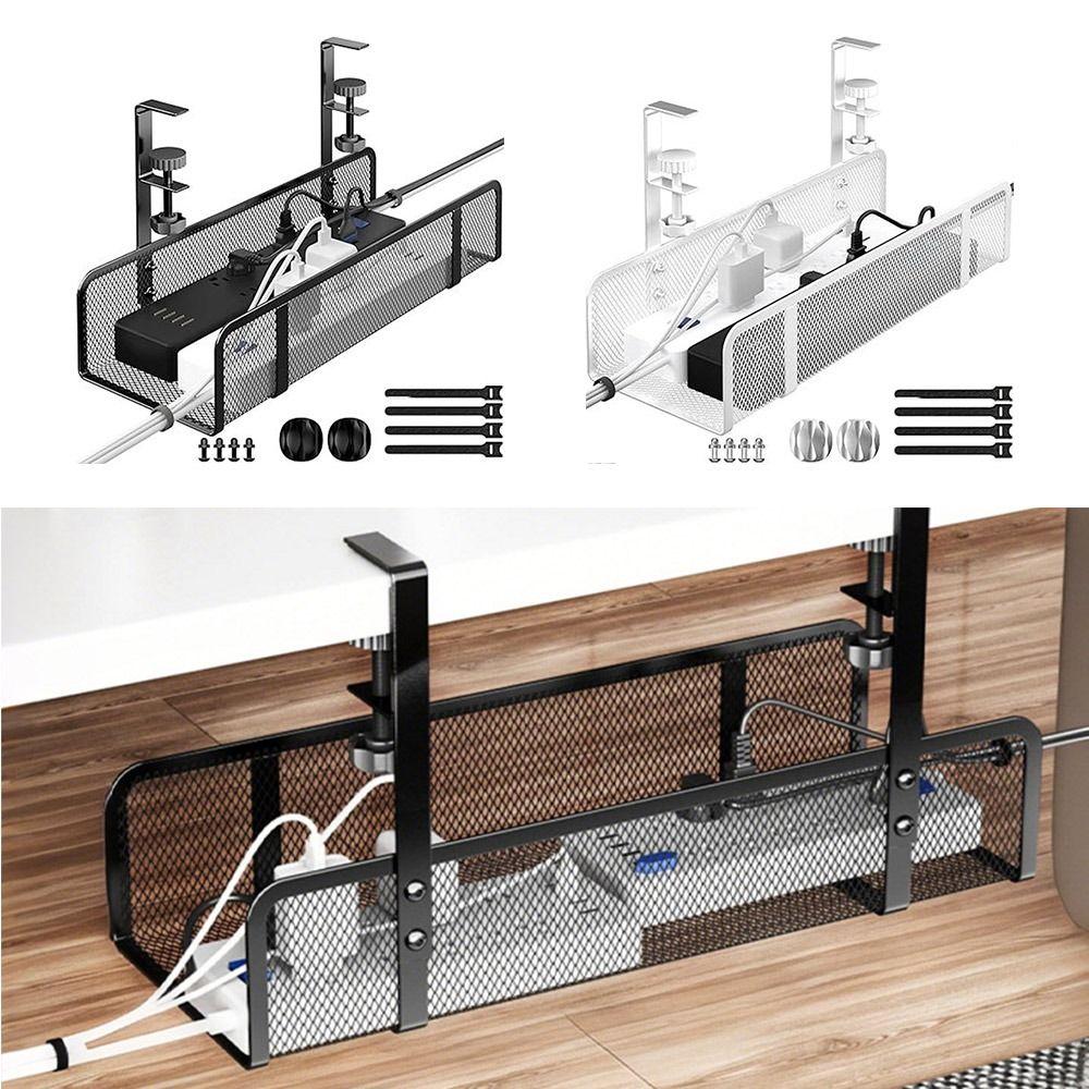 Easy Install Desk Cable Organizer Black White Under Table Cord Organizer  Computer Desk