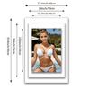 Vibrant Girl Art Print - Sexy Bikini Woman By Pool Aluminum Plate Home Office Decor Birthday Valentine's Day Gift