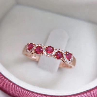 Personalized Open Ring with Simulated Spinel, Sapphire, and Red Tourmaline Gemstones for Women