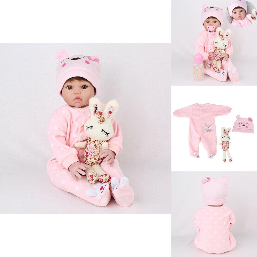 Handmade 20 Inch Soft Vinyl Silicone Reborn Baby Doll With Fair Skin Tone
