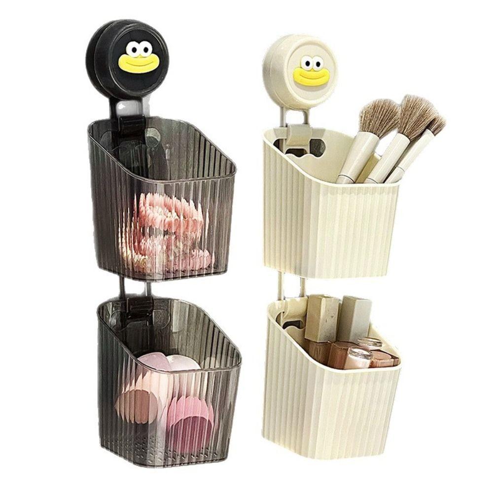 

Drainable Kitchen Storage Box No Punching Shelf Organizer Bins Storage Basket Bathroom White 1 Layer