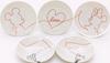 Disney Mickey Mouse and Minnie Mouse Small Dinnerware Love Made In Japan Plates, Approx. 12cm, 5-Piece Set, Is,