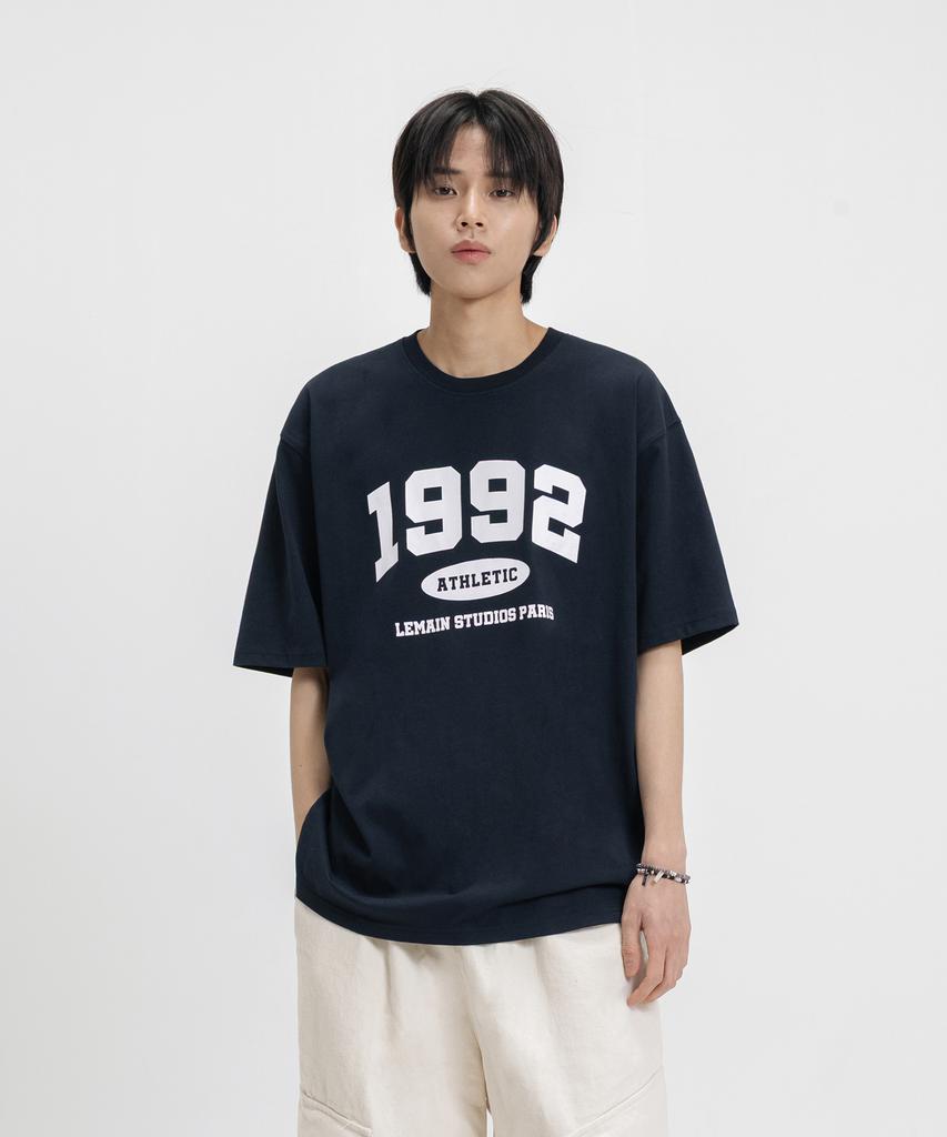 LEMAIN SECOND 1992 Arch Logo Oversized Short Sleeve T-Shirt [Navy] (Type B)