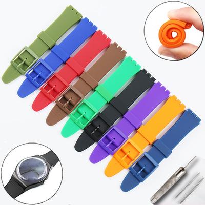 Silicone Strap For Swatch Soft TPU Watchband 17mm 19mm Rubber Strap For Men Women Belt Wristband 20mm Band Watch Accessories