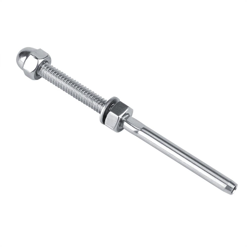 10pcs Silver Threaded Stud Ends Stainless Steel Cable Connector Cable Tensioner Balcony Railing