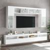 Wall Mounted TV Cabinet with LED Lights White 60x30x40 Cm