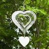 Wind Spinner Outdoor Stainless Steel Reflective Spinners Garden Decor, Sparkly Chime, Decorative Metal Art Yard Patio Farm Heart Gifts for Mom, Women