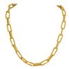Jewelry Stainless Steel Embossed Rectangle Handmade Chain Gold Necklace Ladies 2259
