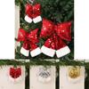 Mirror Glitter Bow Plush Pendant For Hotel Window Decor