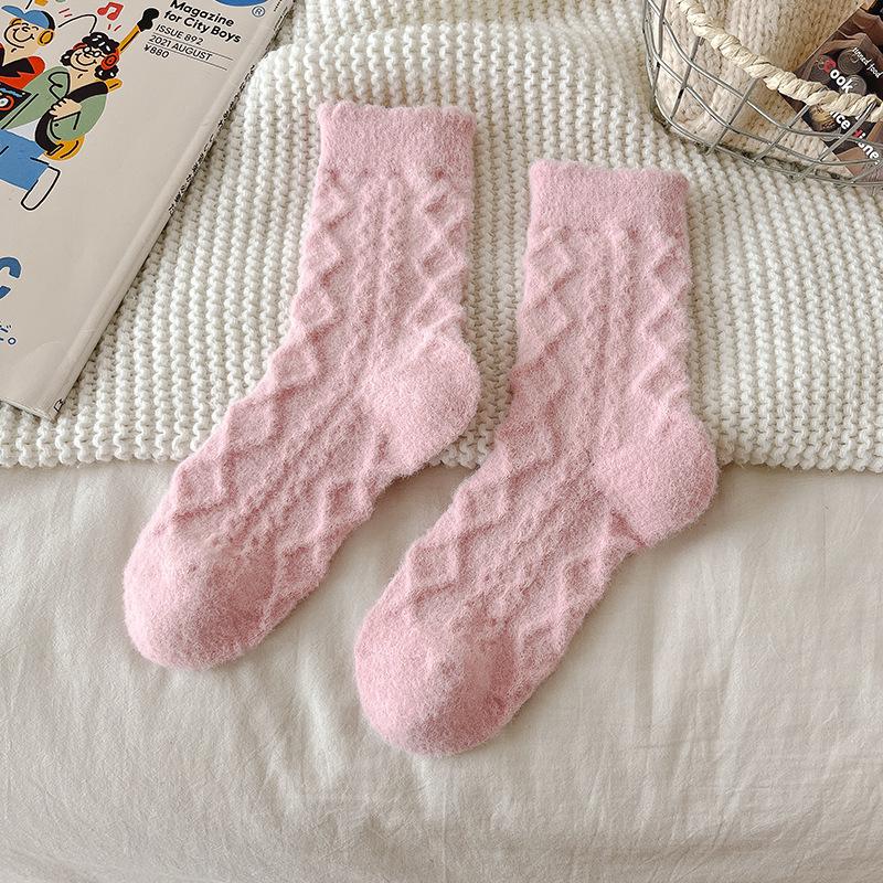 Australische Samtsocken für Damen Herbst und Winter, Nerzsamtsocken, Wadenlange Socken, Mit Samt verdickt, Warme Schlafsocken