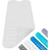 Anti-Slip Shower Mat,40100cm Bath Tub Mat with Suction Cups and Drainage Holes PVC Anti-Mildew Machine Washable (Transparent)